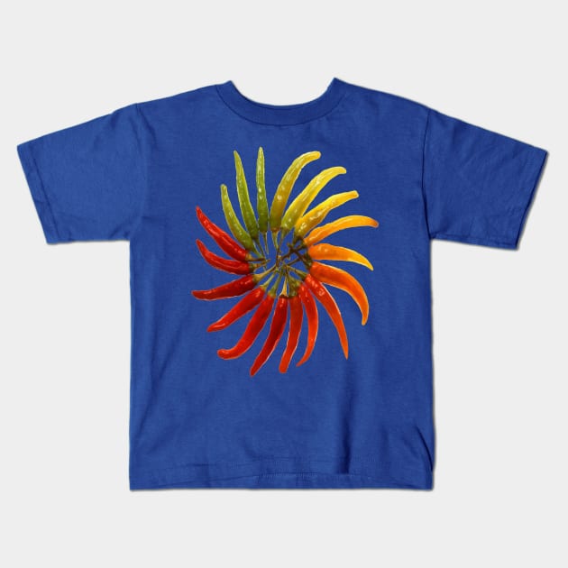 Chili Color Wheel Vector for Chili Lovers Kids T-Shirt by taiche
